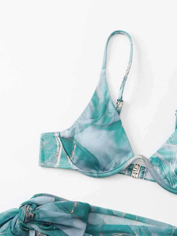 Marmora dizaina trīsdaļīgs bikini komplekts 