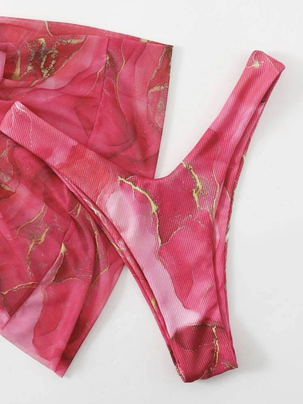 Marmora dizaina trīsdaļīgs bikini komplekts 