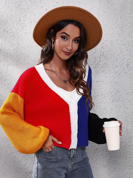 Women's  bright colors knitted sweater