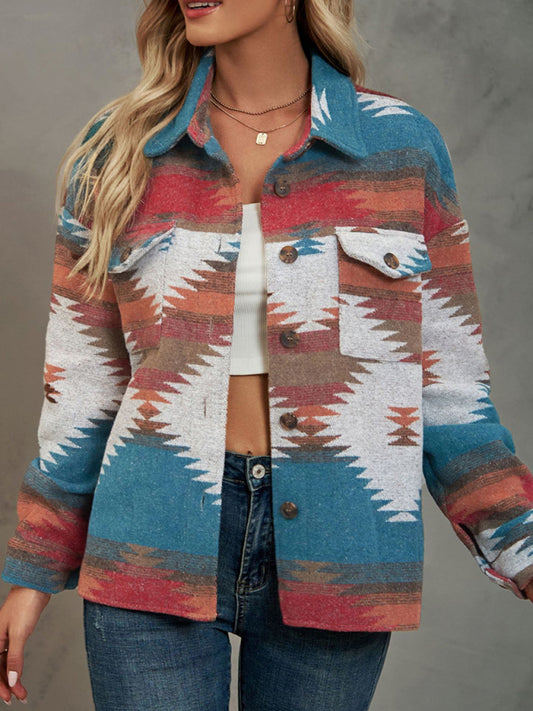 Geometric pattern women's jacket