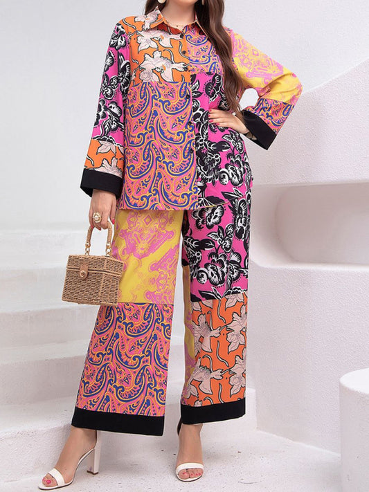 Plus size Two peace set in floral print